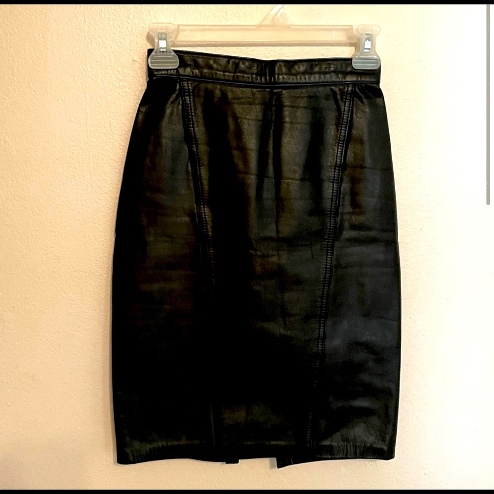 Winlit vintage black leather skirt